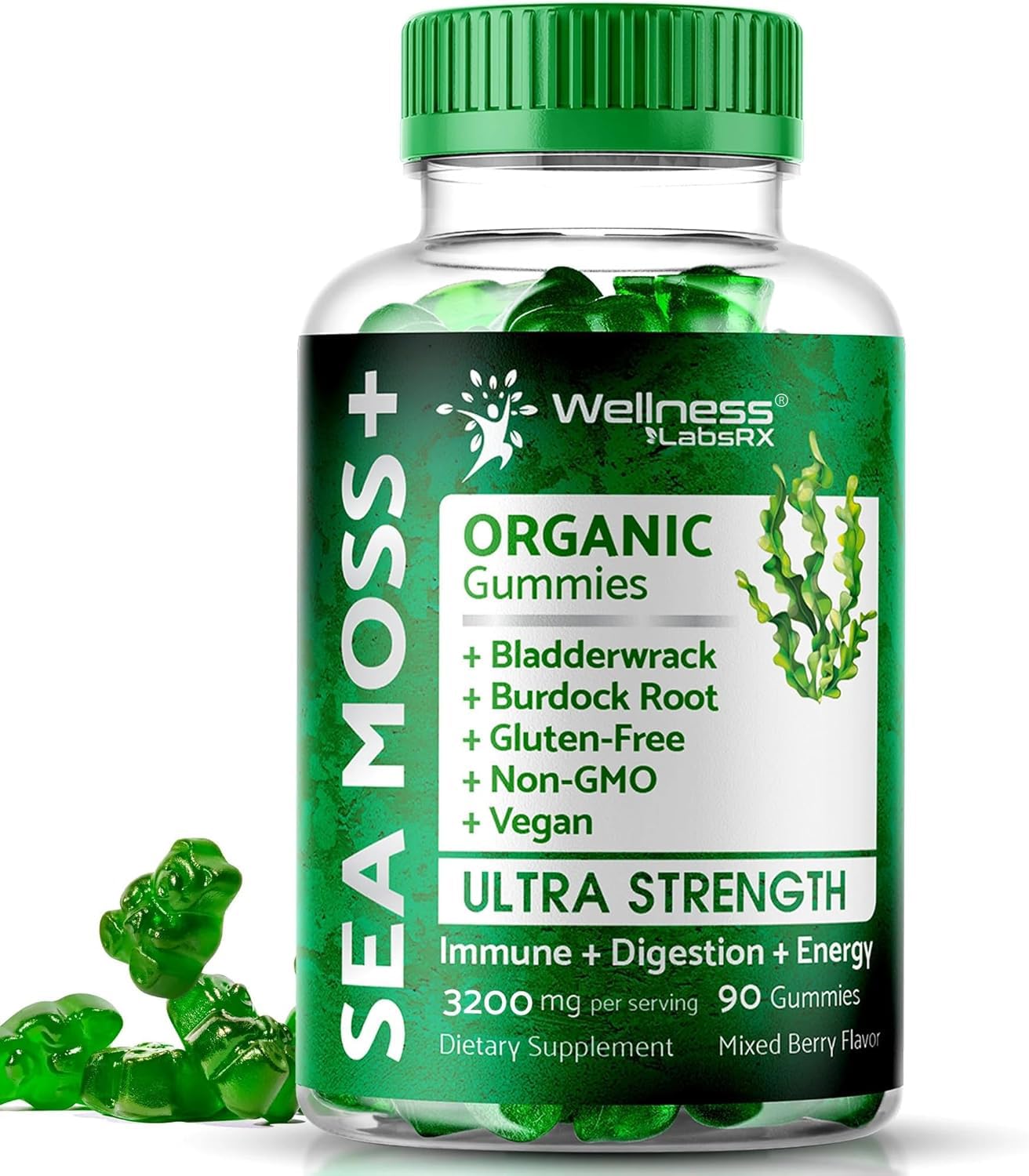 WELLNESS LABSRX Sea Moss Gummies front view packaging