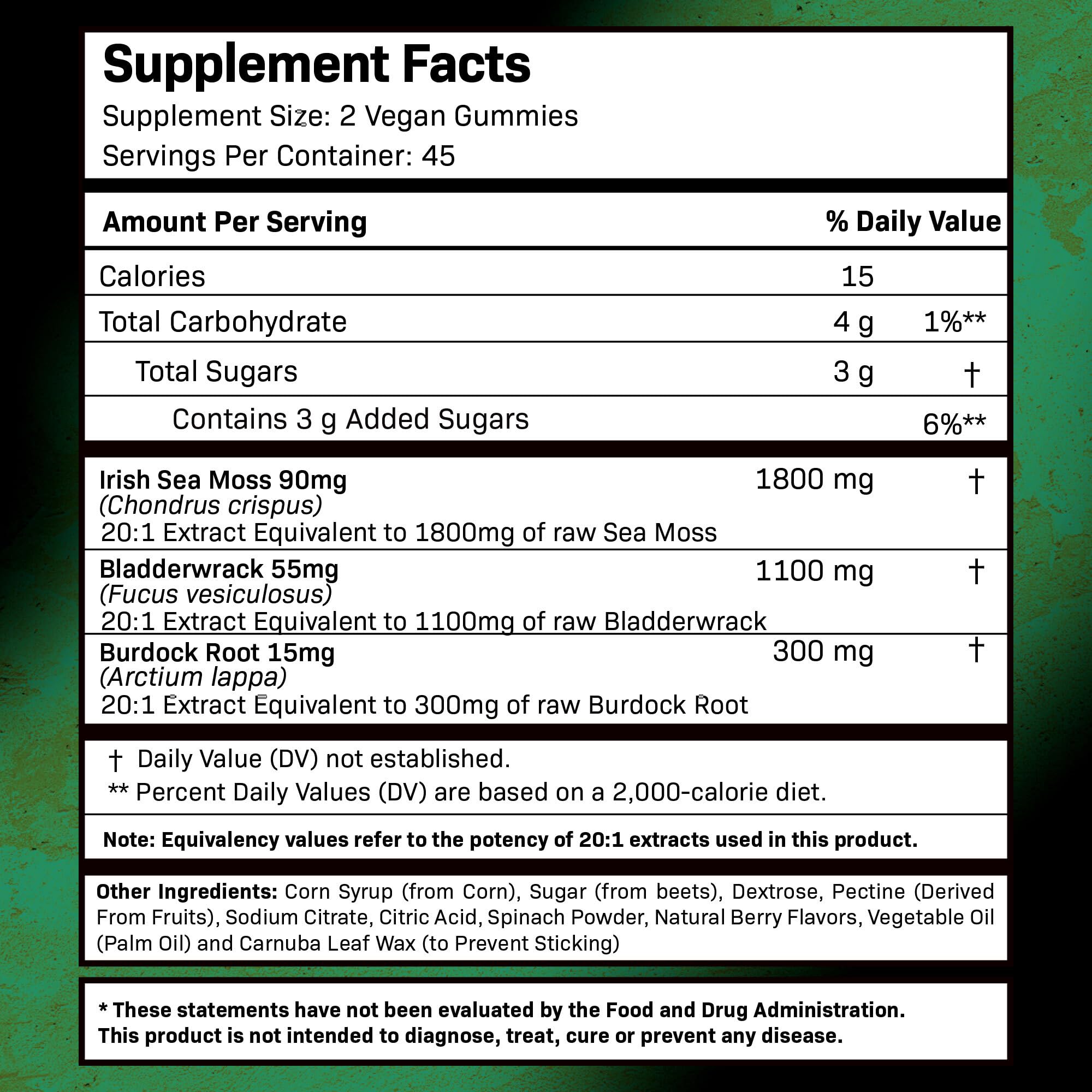 WELLNESS LABSRX Sea Moss Gummies with a handful of gummies