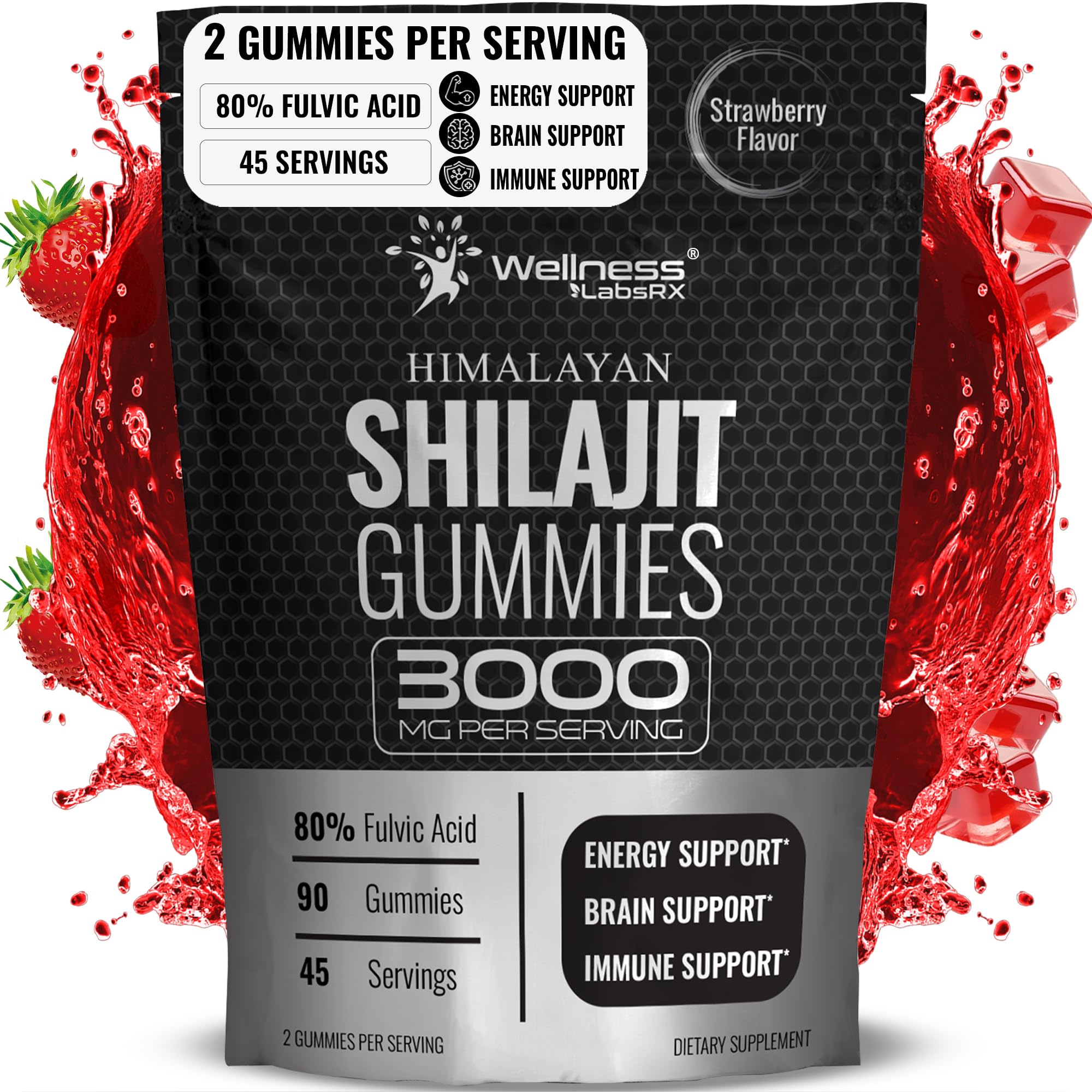 WELLNESS LABSRX Shilajit Gummies for Men front view