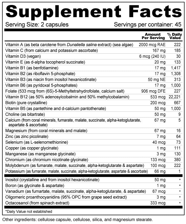 Wellness Resources Daily Energy Multiple Vitamin side view