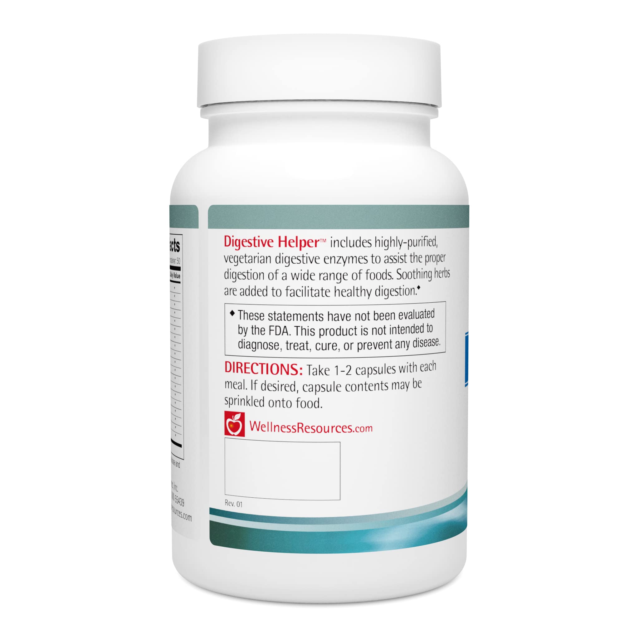Wellness Resources daily Helper Multi-Enzymes 60 Capsules back view