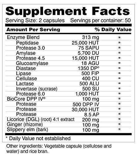 Wellness Resources daily Helper Multi-Enzymes 60 Capsules with dosage instructions