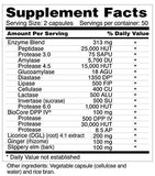 Wellness Resources daily Helper Multi-Enzymes 60 Capsules with dosage instructions