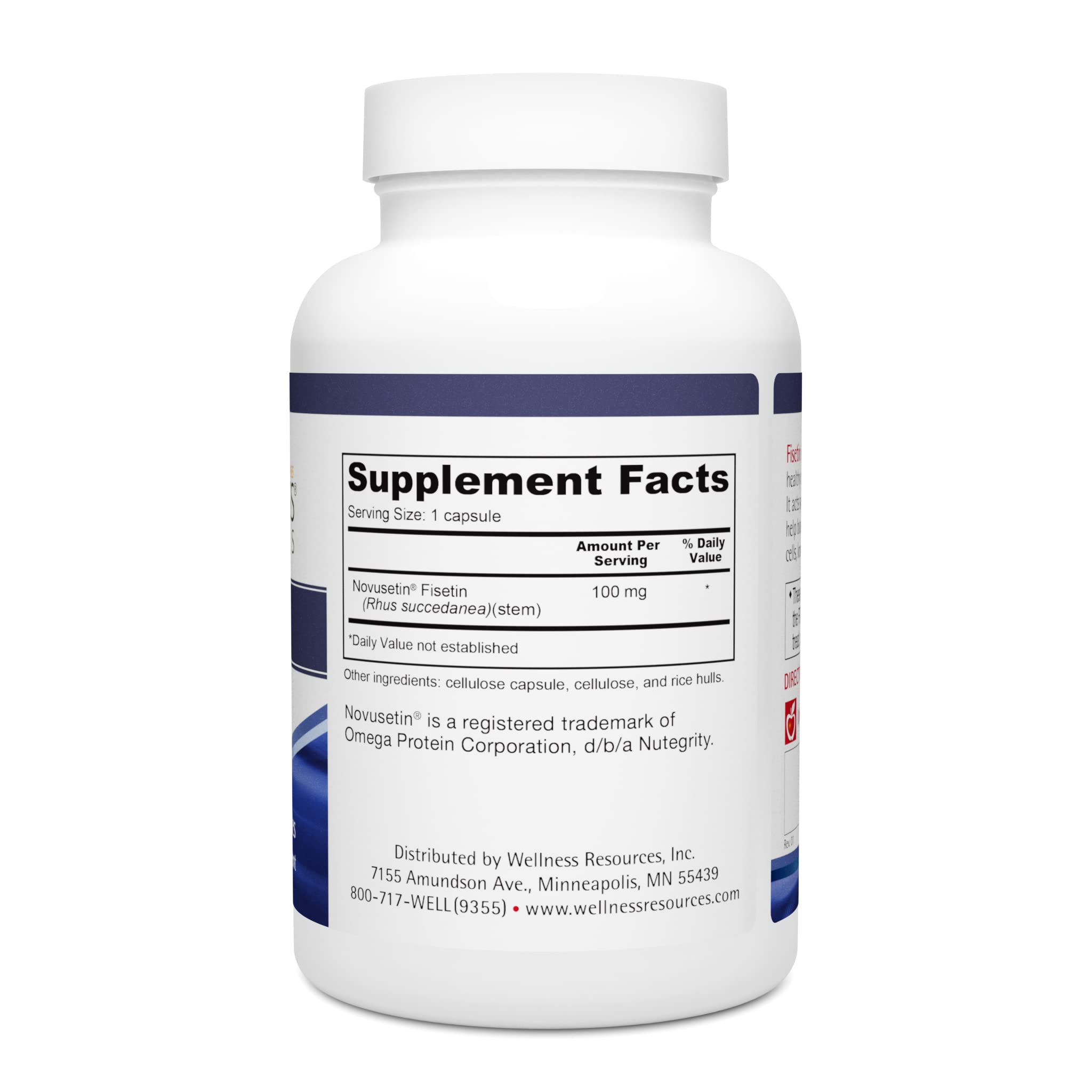 Wellness Resources Fisetin Bioflavonoid Supplement with a glass of water