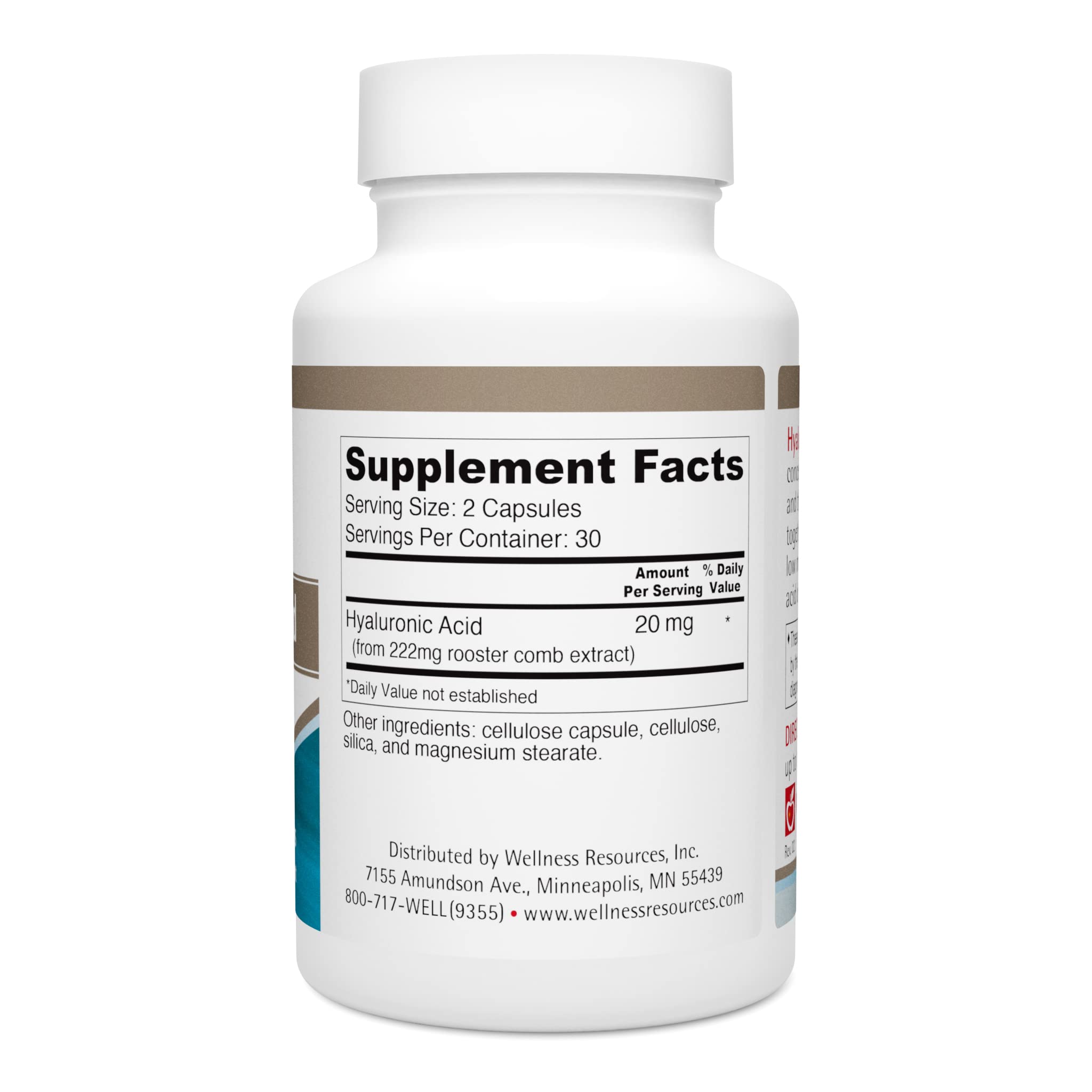 Wellness Resources Hyaluronic Acid Capsules 10mg side view