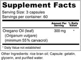 Wellness Resources Oregano Oil Capsules 300mg back view