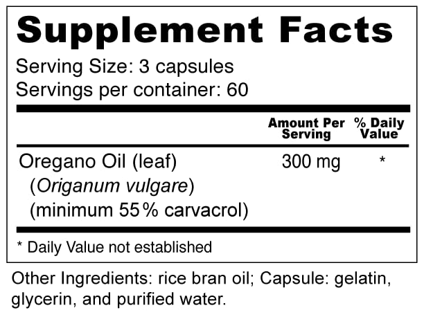 Wellness Resources Oregano Oil Capsules 300mg with a measuring spoon