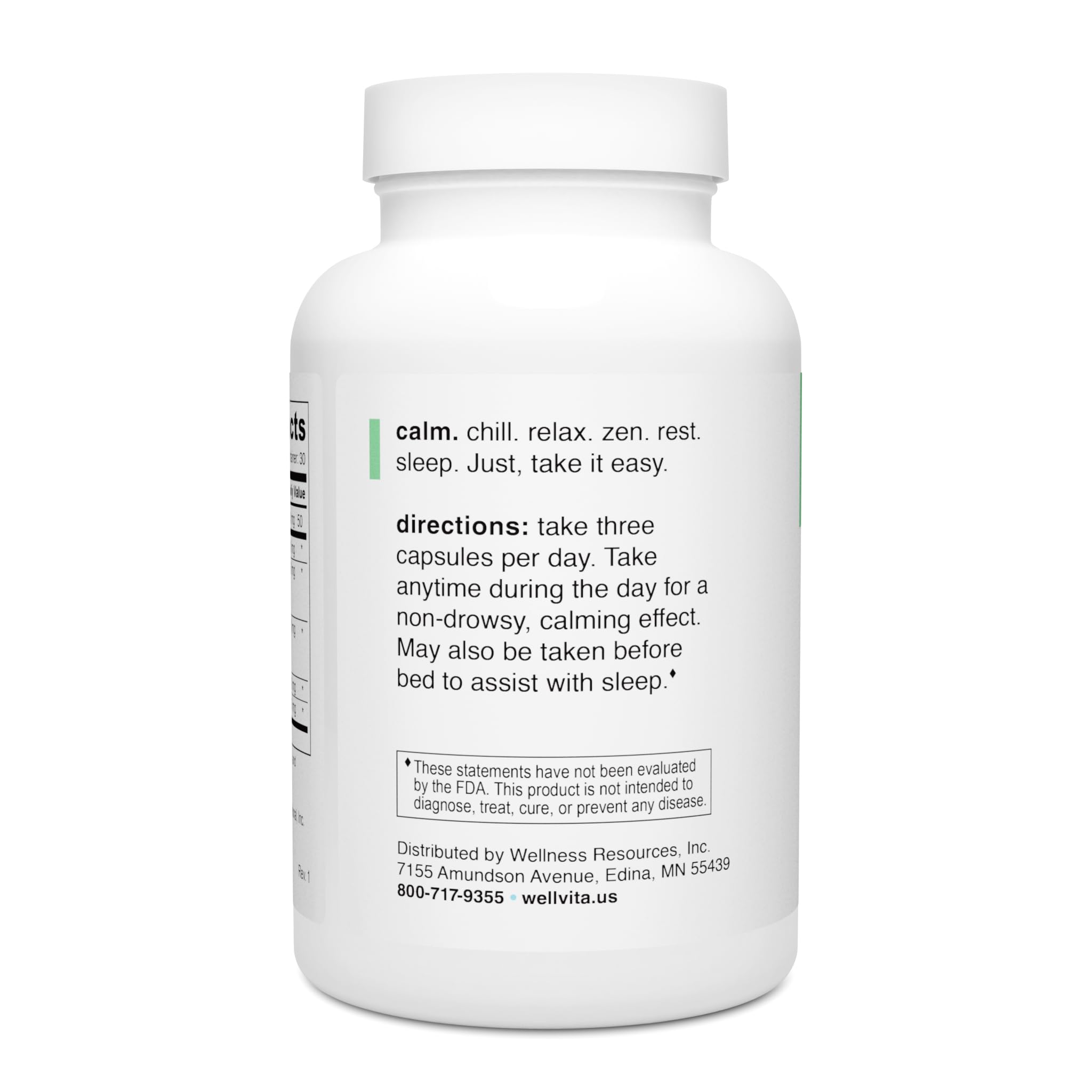 Wellness Resources WELL+VITA CALM bottle with label