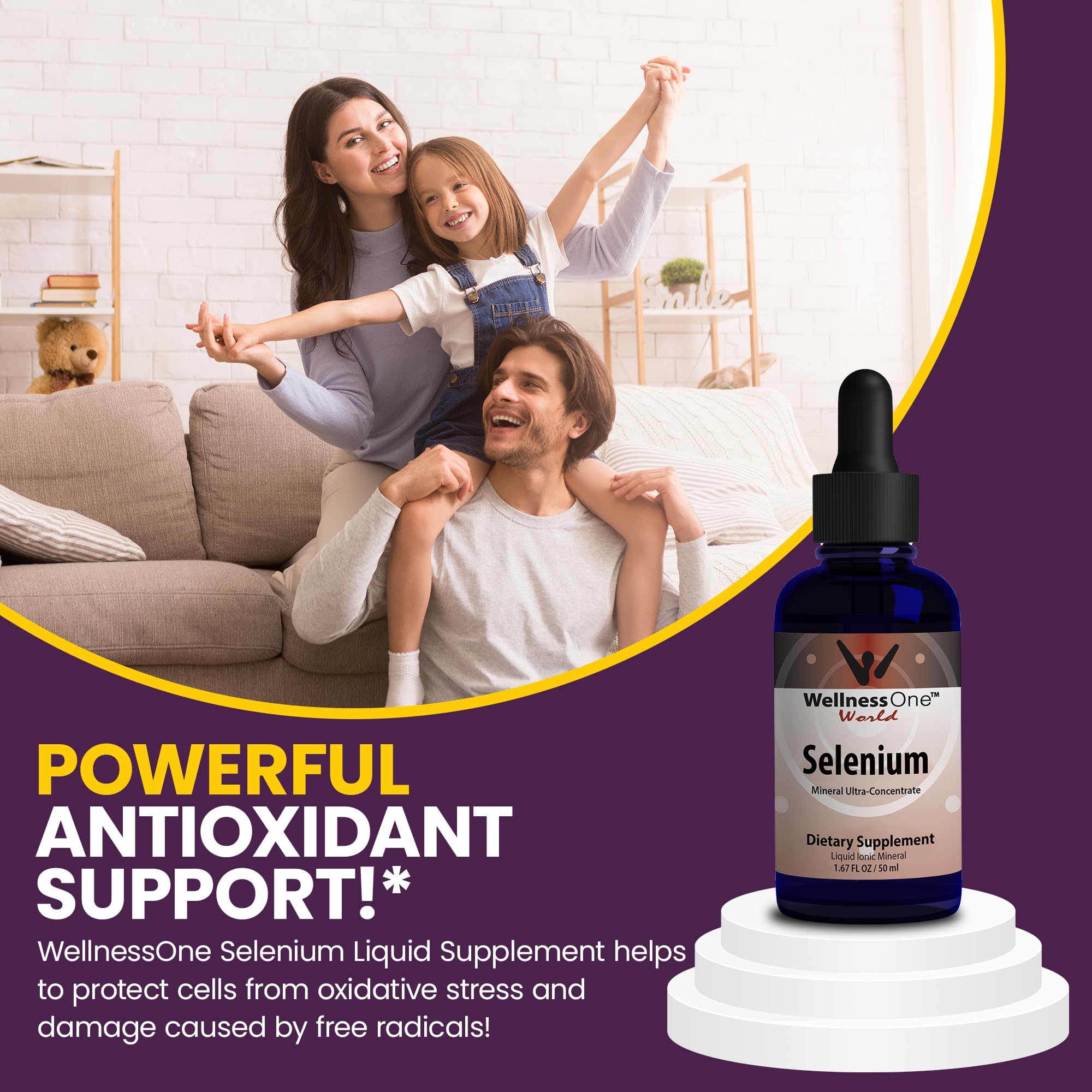 WellnessOne Selenium Liquid Supplement in lifestyle setting