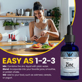 WellnessOne Zinc Drops 68g bottle with dosage instructions