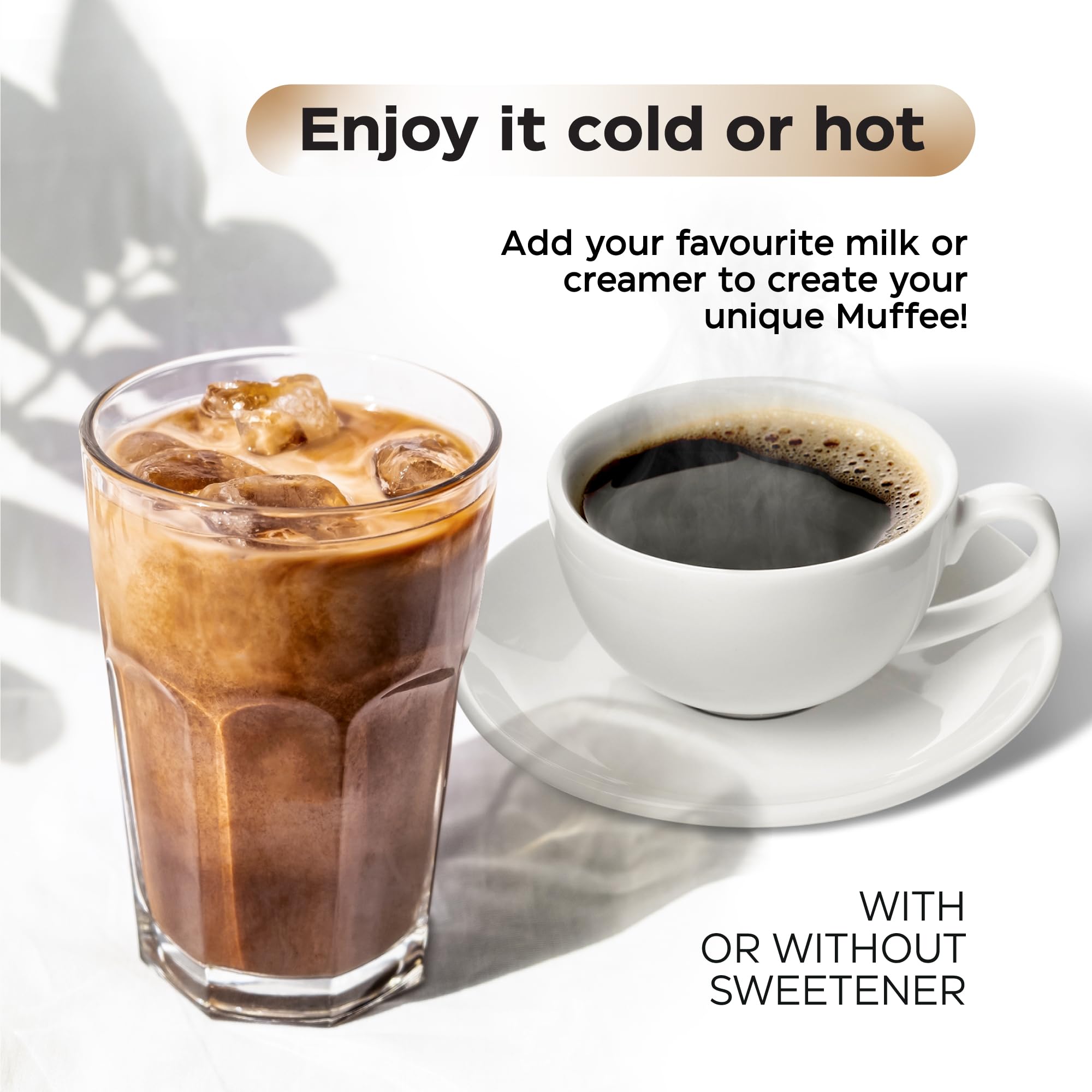 Wellneum Instant Mushroom Coffee mixed in a cup