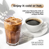Wellneum Instant Mushroom Coffee mixed in a cup