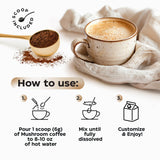 Wellneum Instant Mushroom Coffee packaging details