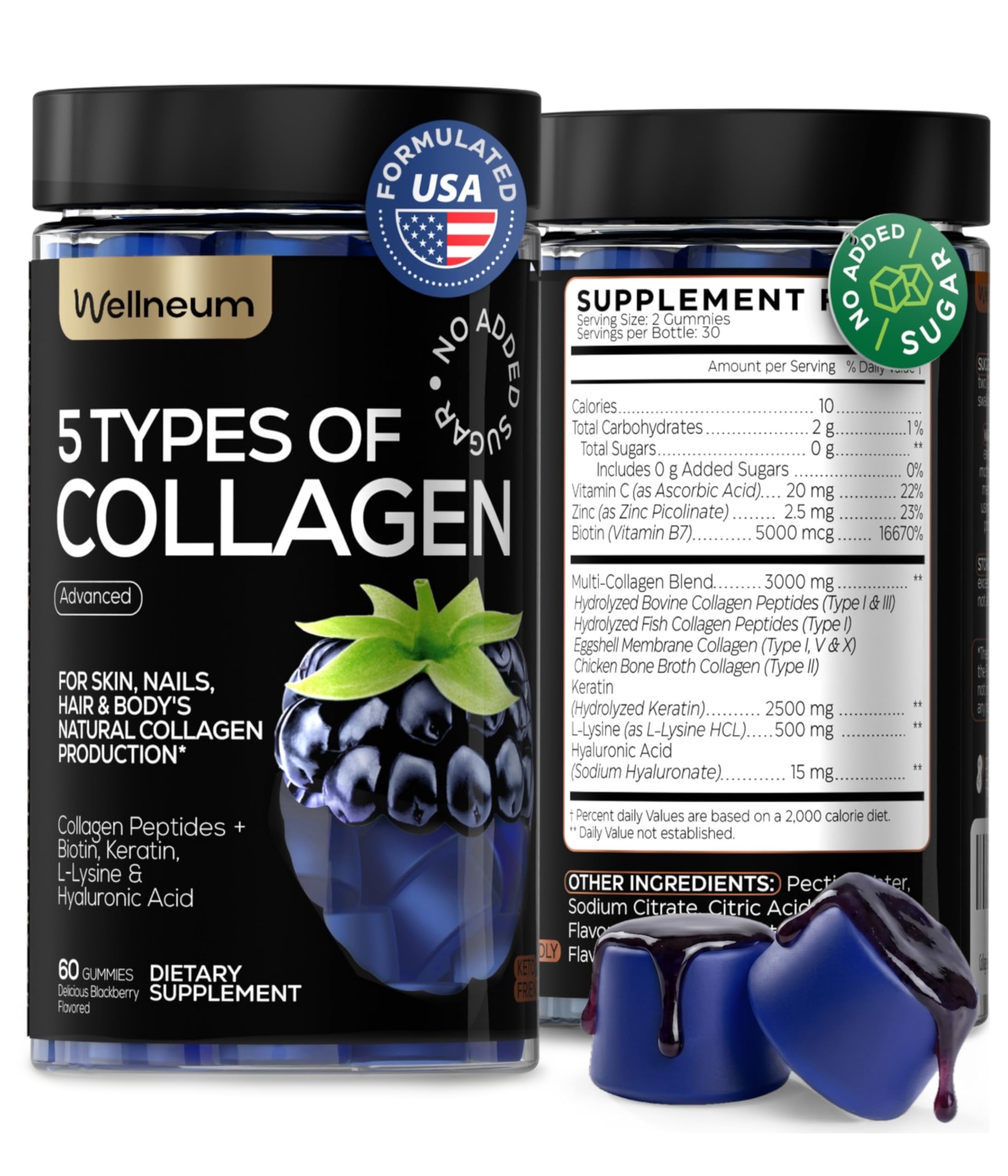 Wellneum Multi-Collagen Gummies front view packaging