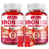Wellnourish Strawberry Iron Gummies front view