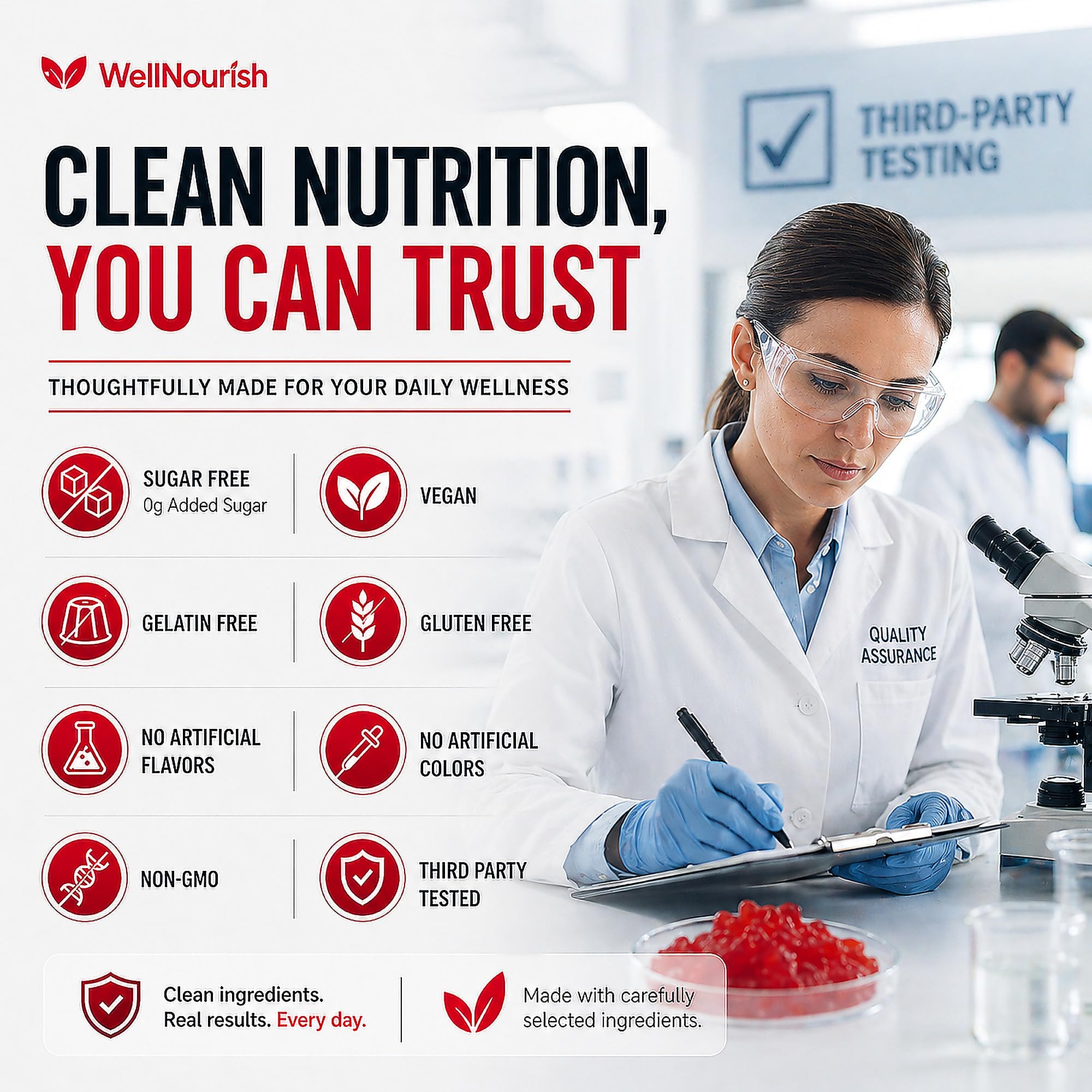 Wellnourish Strawberry Iron Gummies in hand