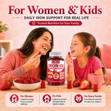 Wellnourish Strawberry Iron Gummies on a table