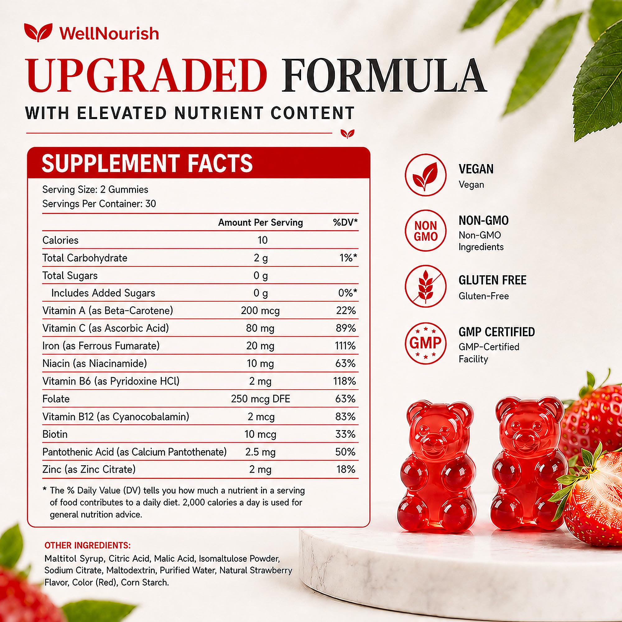 Wellnourish Strawberry Iron Gummies with family