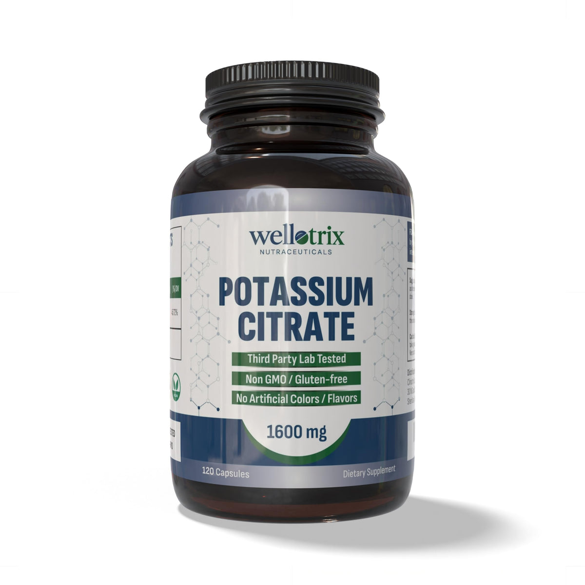 Wellotrix Nutraceuticals Potassium Citrate 1600 mg front view