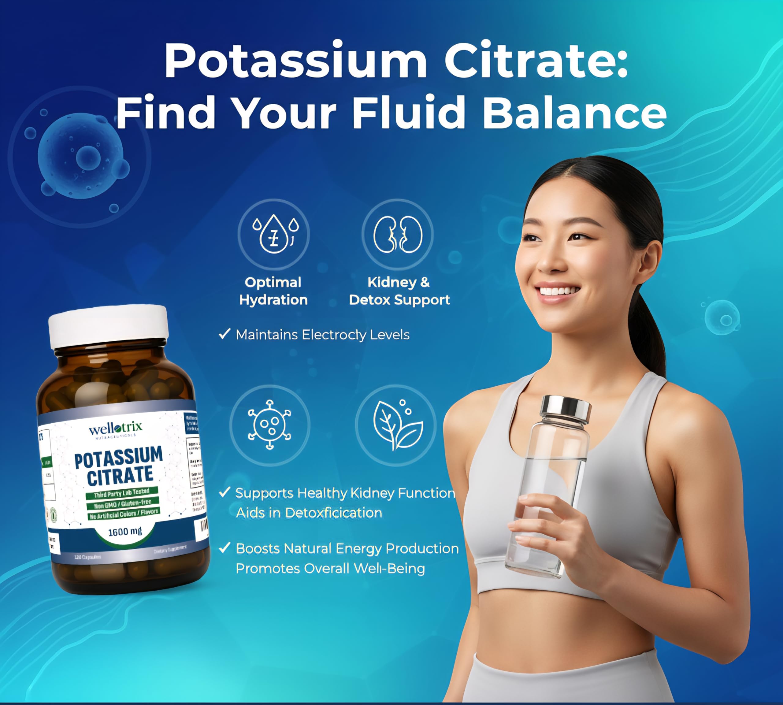 Wellotrix Nutraceuticals Potassium Citrate 1600 mg ingredients list