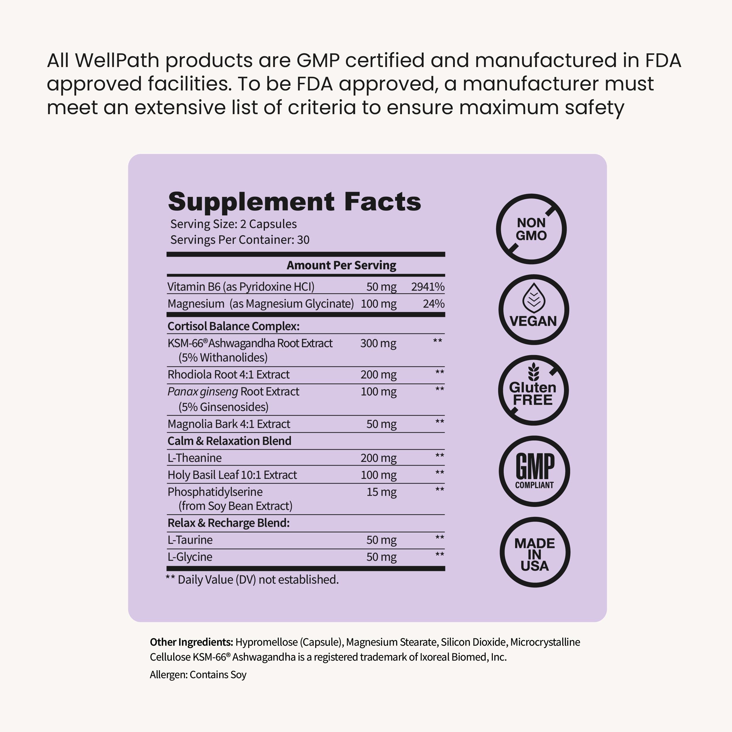 WellPath Ashwagandha Supplement capsules on a wooden table