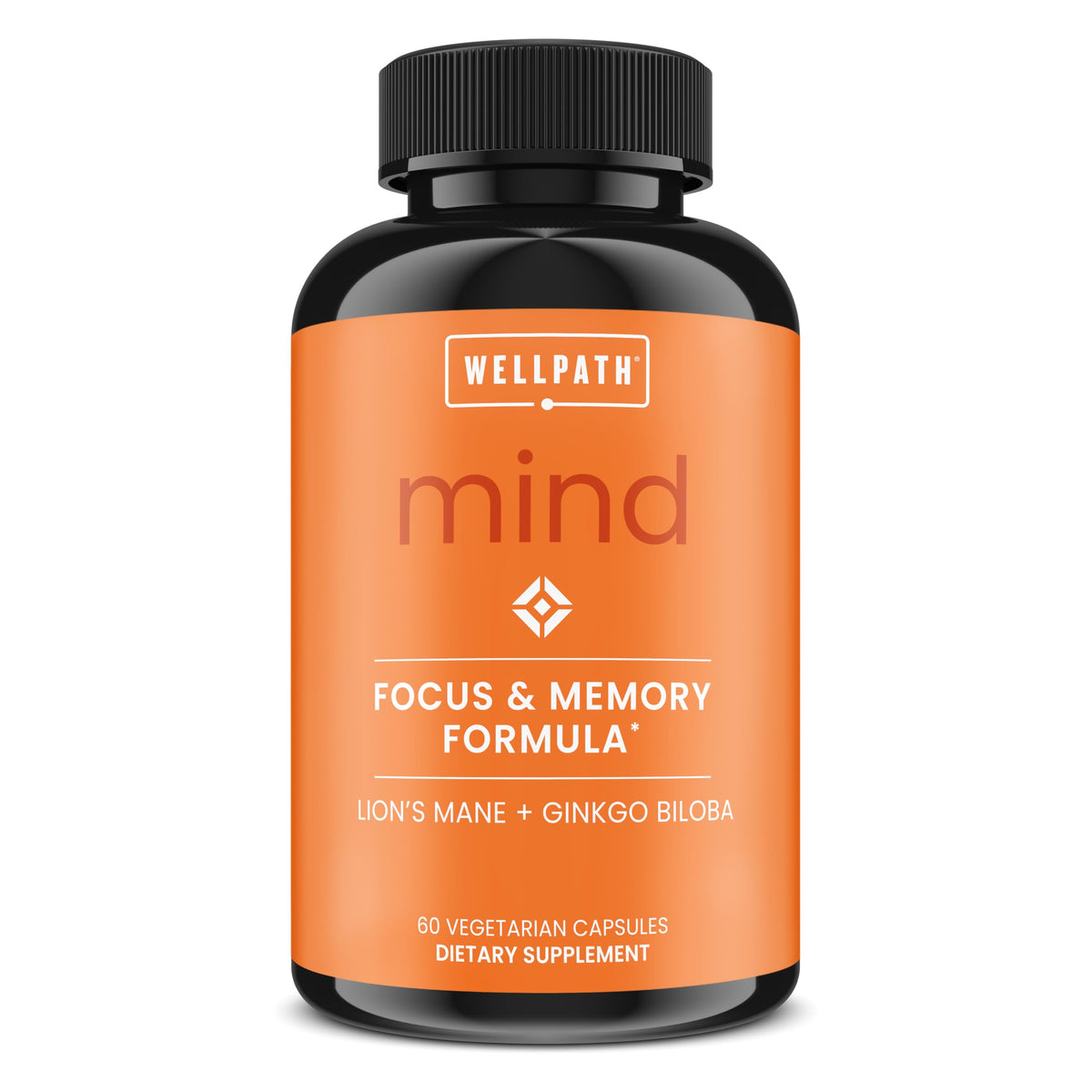 WellPath MIND Natural Brain Support Supplement 60 Capsules front view
