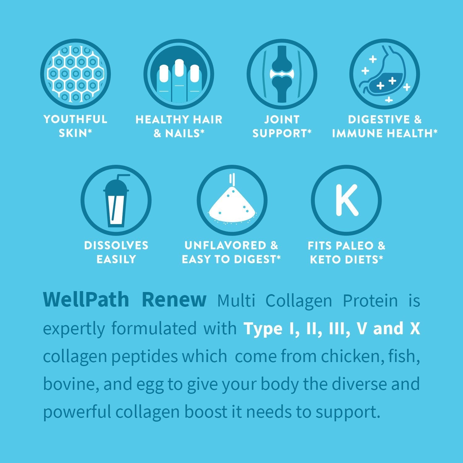 WellPath RENEW Multi Collagen Protein Powder in a smoothie