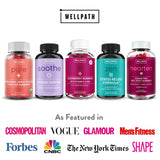 WellPath REST Sleep Supplement bottle with a calming background