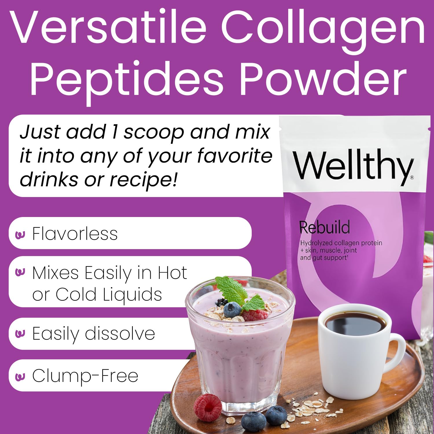 Wellthy Rebuild Collagen Peptides ingredients list