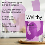 Wellthy Rebuild Collagen Peptides packaging side view