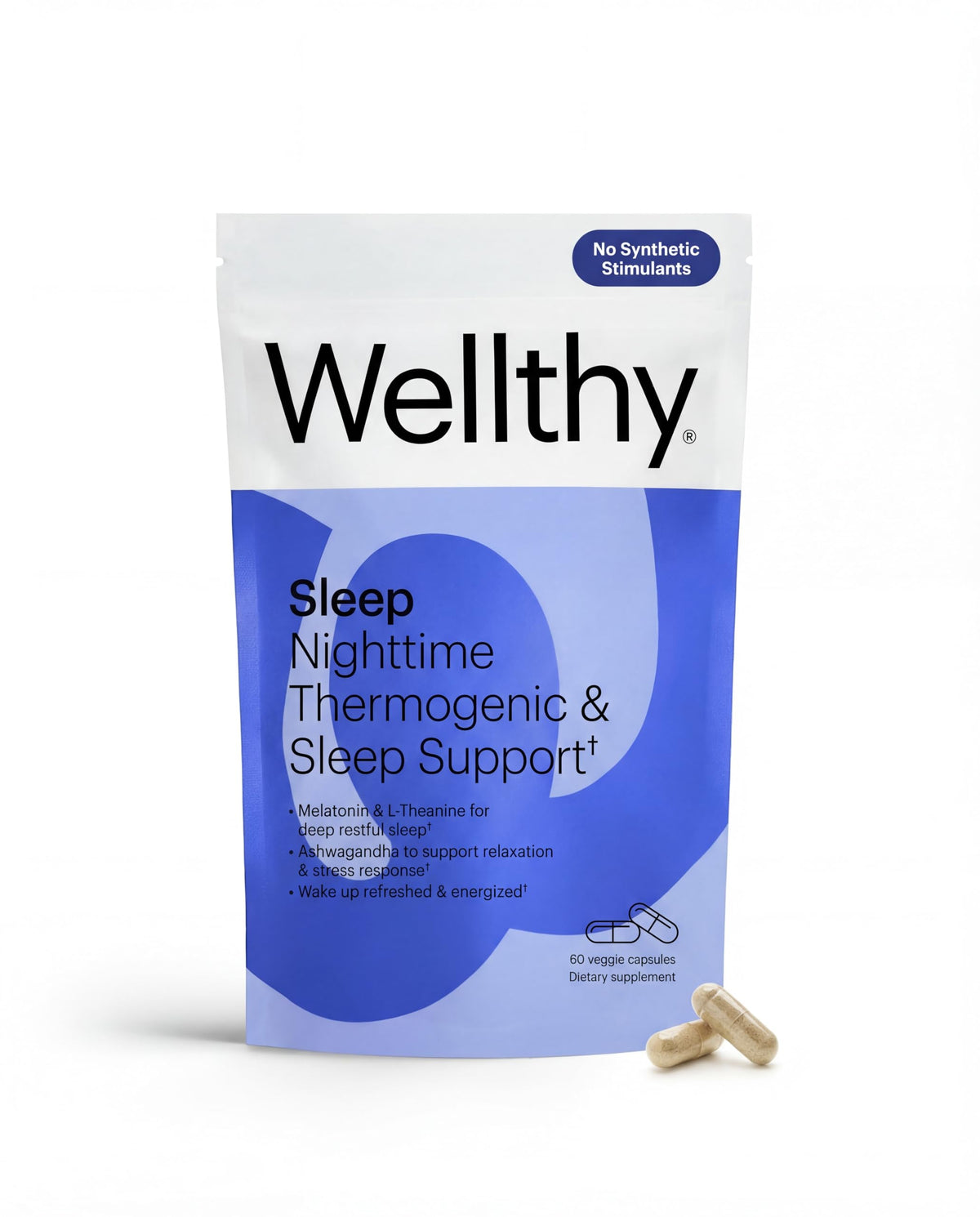 Wellthy Sleep Nighttime Thermogenic Capsules front view