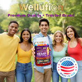 WELLUTION Hemp Gummies back view with ingredient list
