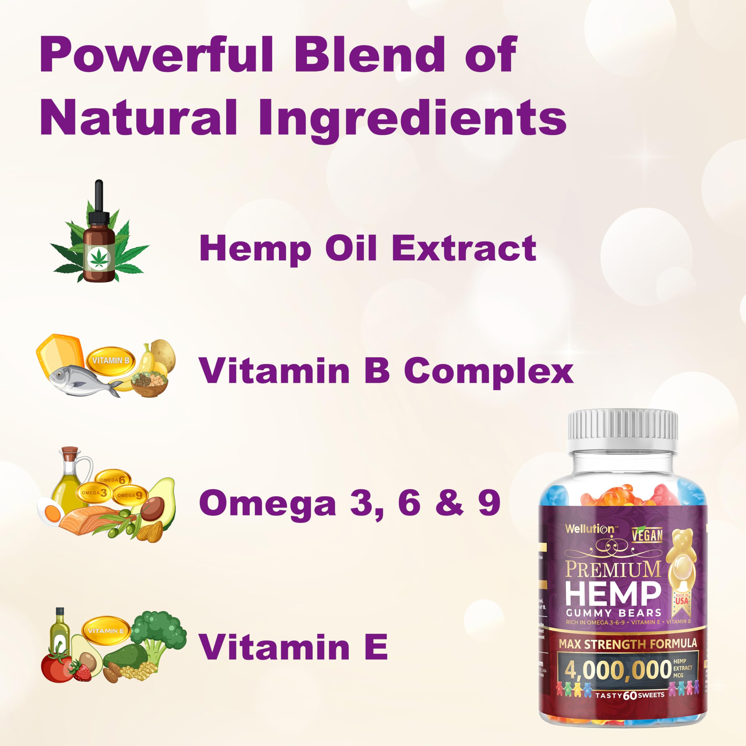 WELLUTION Hemp Gummies nutritional information