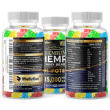 WELLUTION Hemp Gummies Omega 3-6-9 close-up of gummies