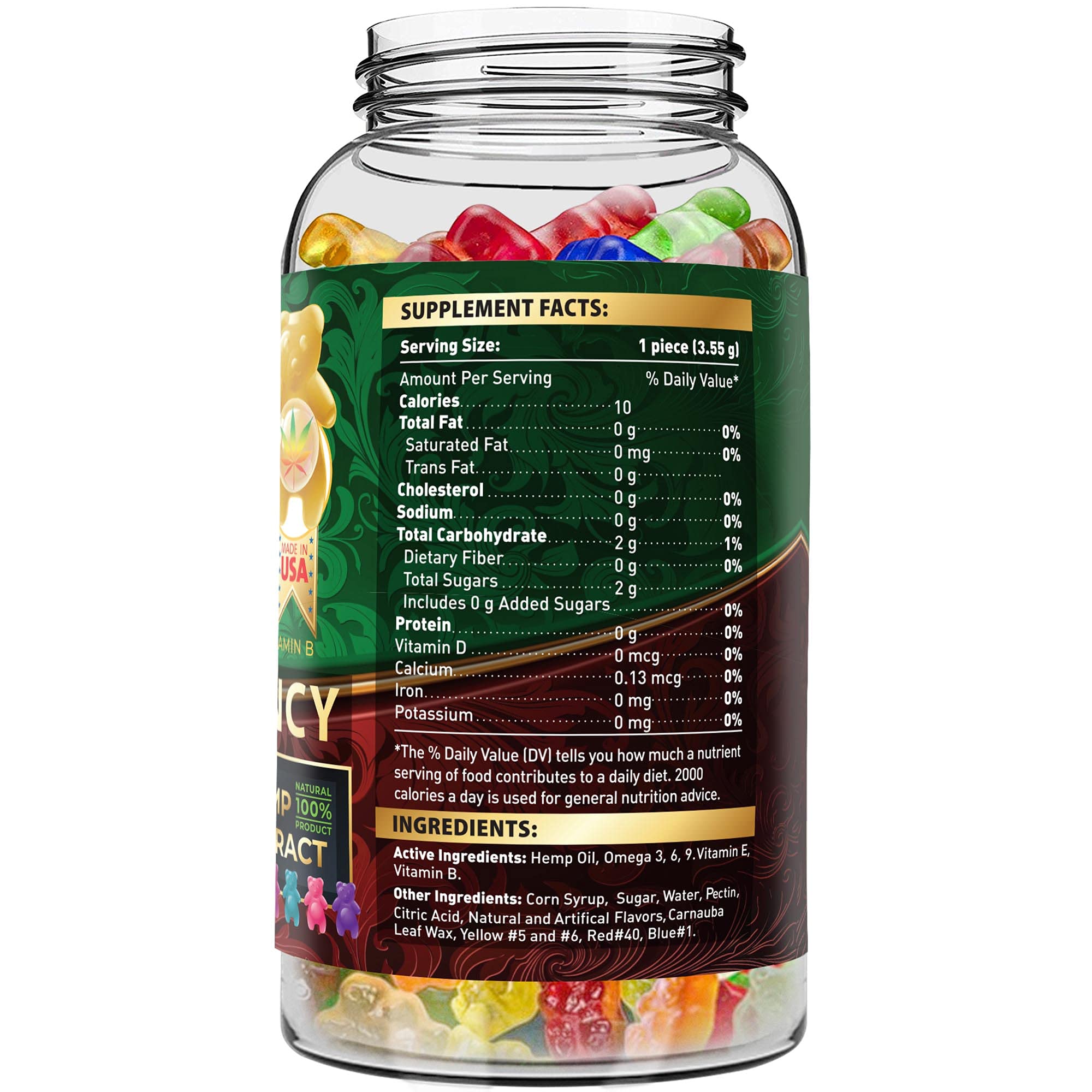 WELLUTION Hemp Gummies Omega 3-6-9 packaging side view