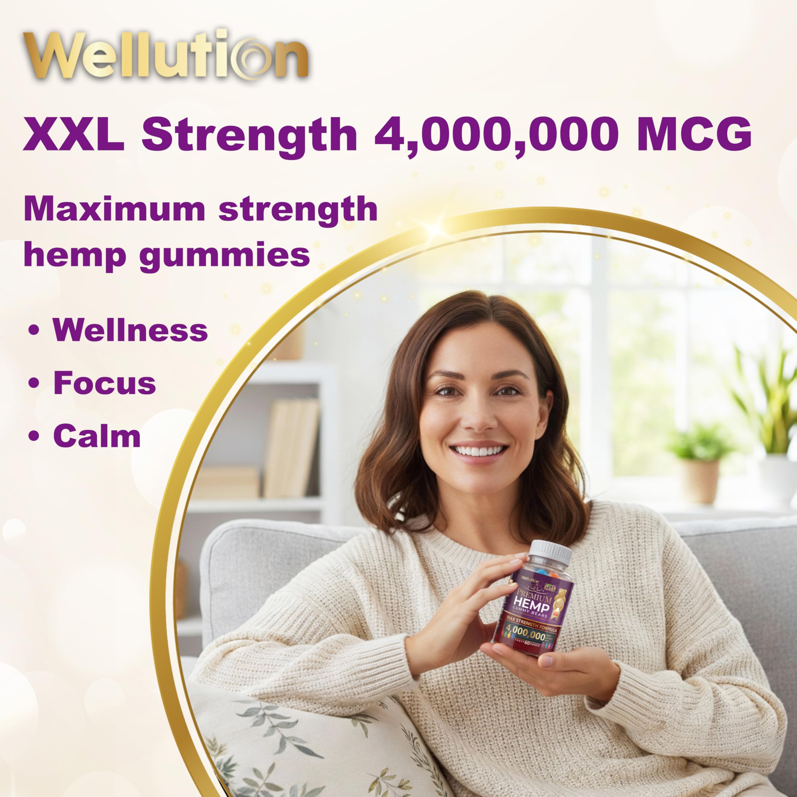 WELLUTION Hemp Gummies side view showing texture