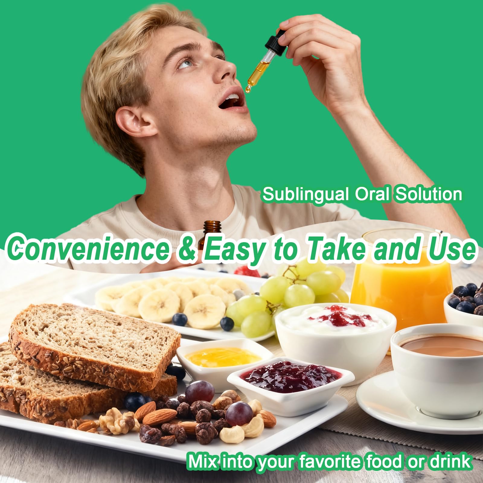 WellVeraVida L-Theanine Liquid Drops on a kitchen counter