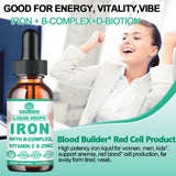 WellVeraVida Liquid Iron Supplement with two droppers for easy dosage