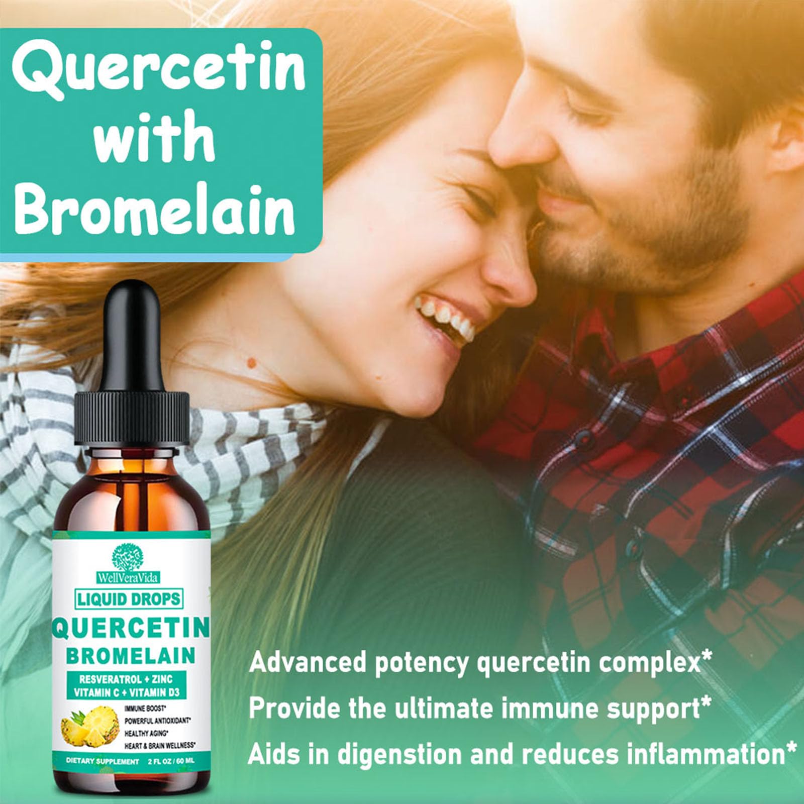 WellVeraVida Quercetin Liquid Drops 1000mg packaging