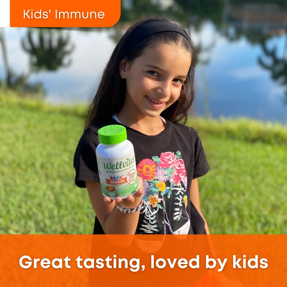 Wellvites Kids daily wellness Support Gummies back view showing ingredients