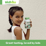 Wellvites Kids Multivitamin Gummies in a bowl with some gummies