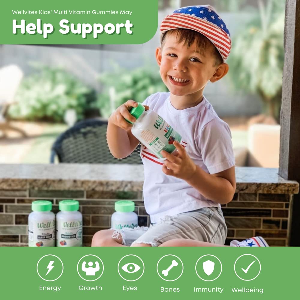 Wellvites Kids Multivitamin Gummies showing gummy texture