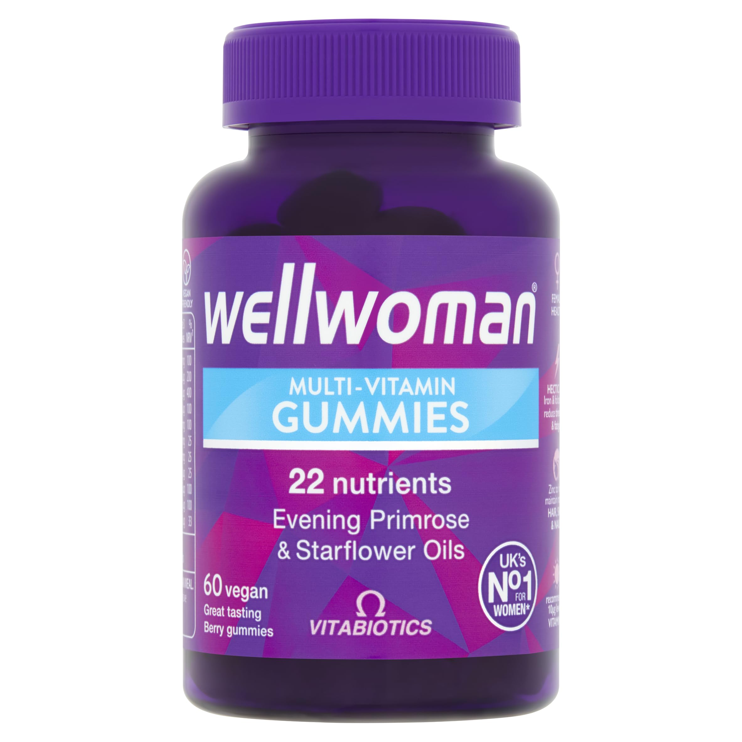 Wellwoman Gummies Vegan Berry Multi-Vitamins 210g front view