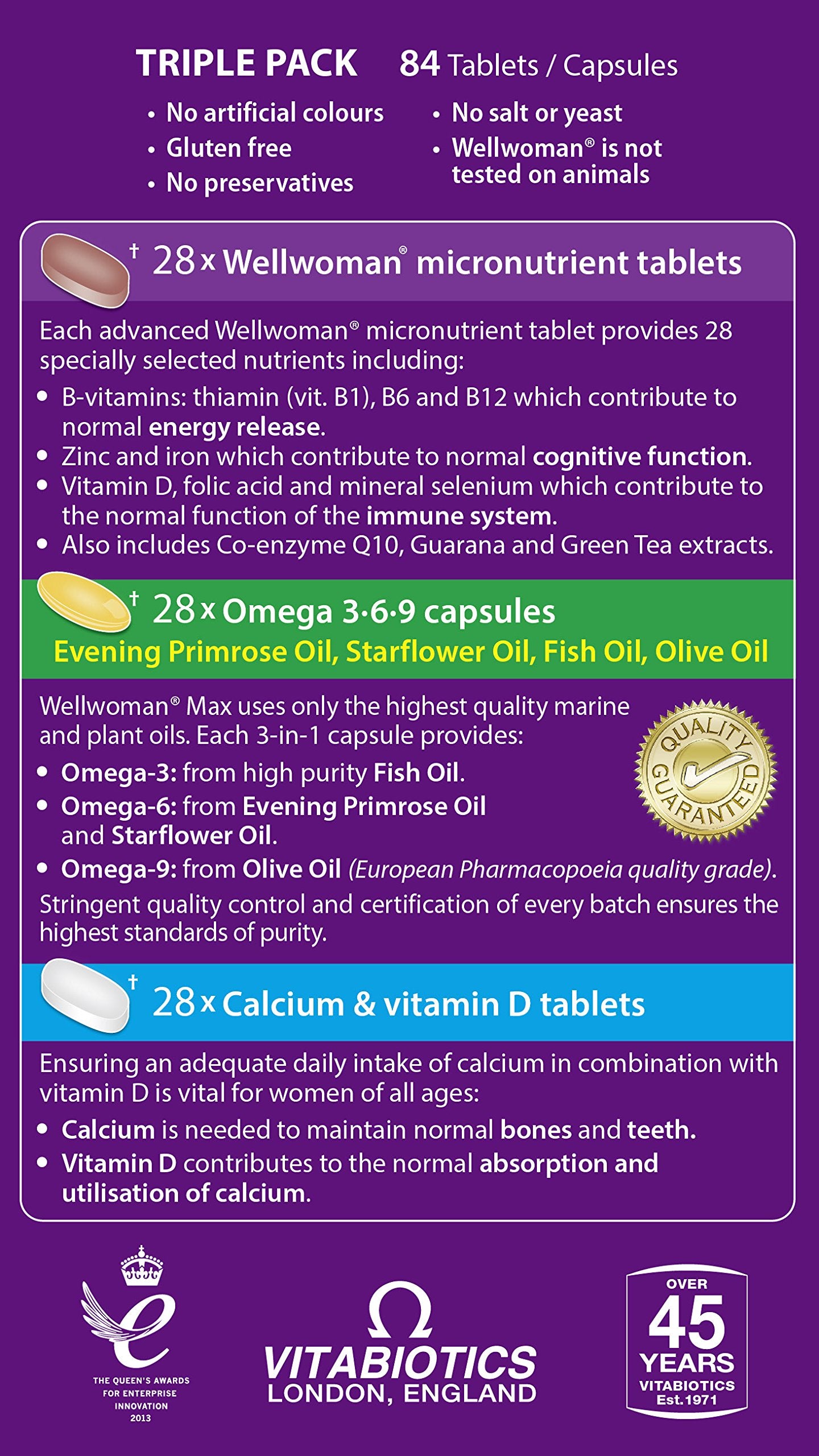 Wellwoman Max vitamin and mineral tablets side view