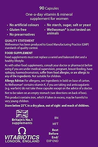 Wellwoman Original 90 Capsules side view