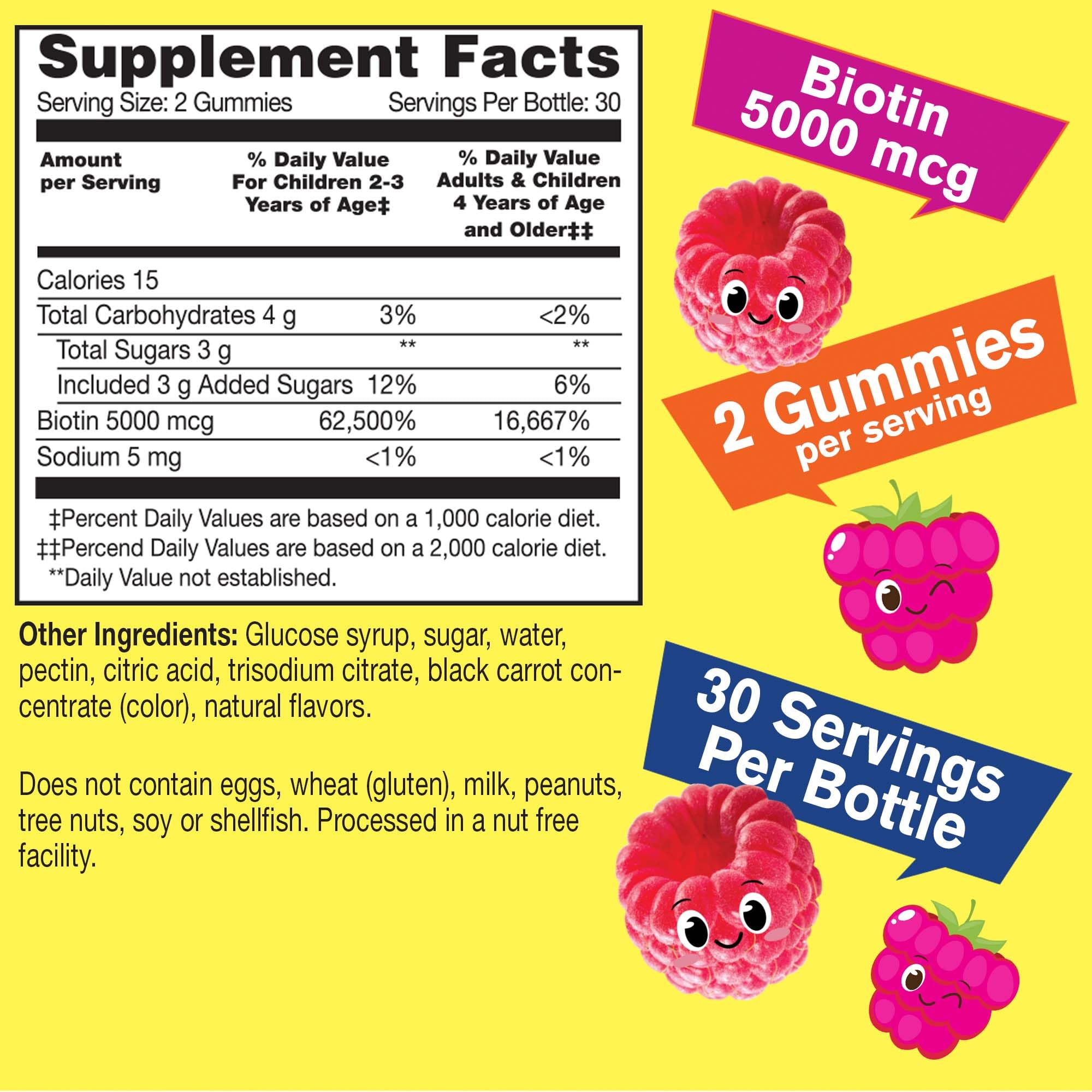 WellYeah Biotin Gummies 5000mcg bottle side view