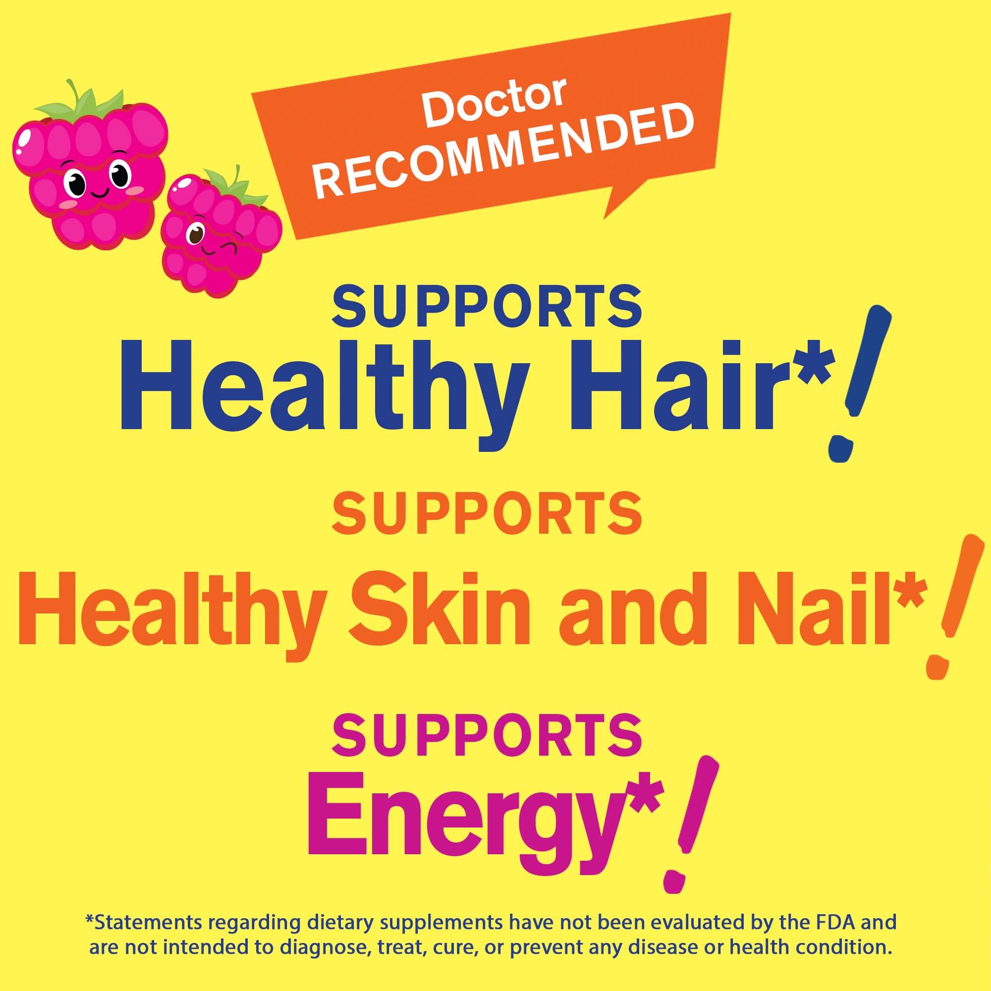 WellYeah Biotin Gummies 5000mcg raspberry flavour gummies close-up