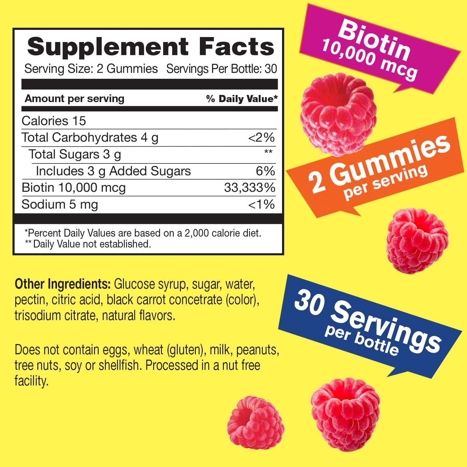 WellYeah Biotin Gummies packaging with nutritional information