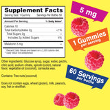 WellYeah Melatonin Gummies 5 mg back view, nutritional information