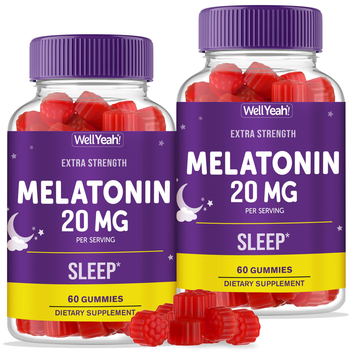 WellYeah Melatonin Gummies 60 Count front view
